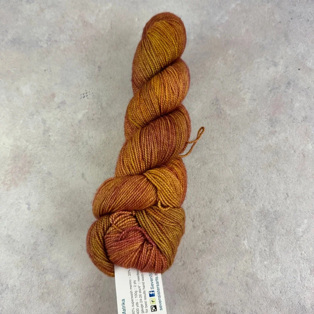 Destash Hand Dyed Seven Sisters Arts Matrika Yarn Unique Color 400yd Merino Silk